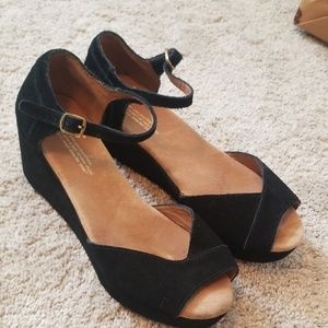 Black Suede Wedges